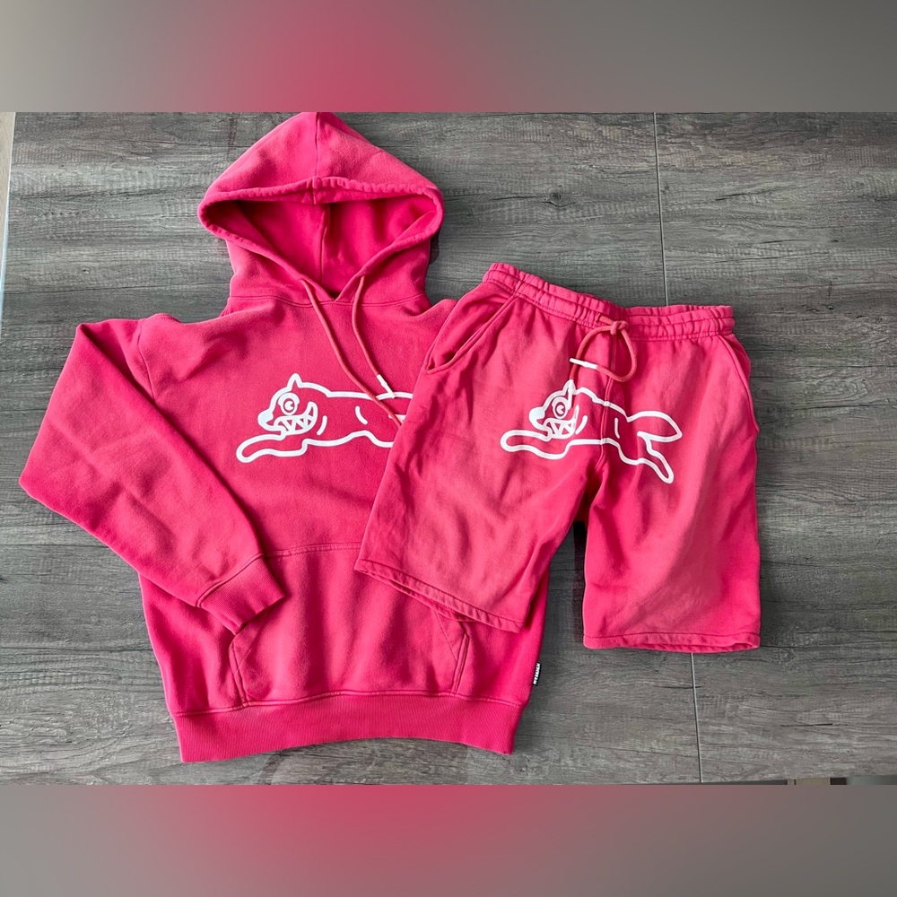 Icecream Gerald Short & Hoodie Set Rococco Red Dirty Dog Cotton Sweats Small Med